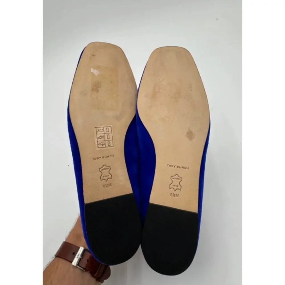 Tory Burch Eleanor Ballet Flat in Cobalt Suede size 6.5